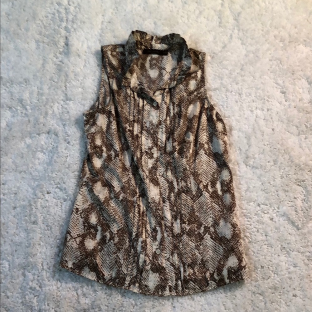 Snake Print Tuxedo blouse Size M
